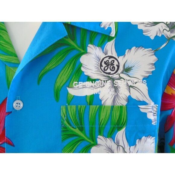 Hawaiian Shirt Floral Aloha Mens Sz L Vintage Made In USA 9th Wave by Scorpio - Picture 4 of 5